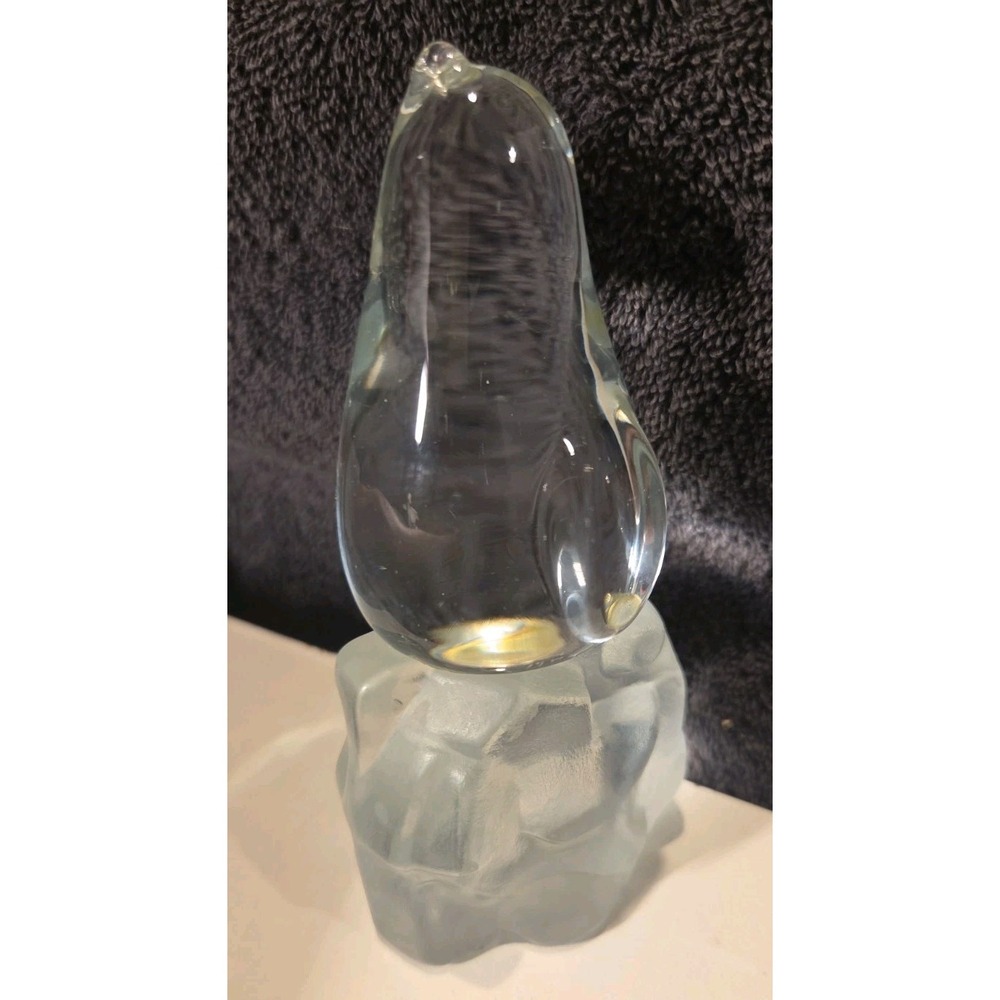 Penguin On Ice Block Paper Weight 5.5 In Tall
